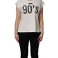 Dolce & Gabbana White Cotton Graphic Sleeveless Tank Top