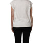 Dolce & Gabbana White Cotton Graphic Sleeveless Tank Top