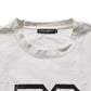 Dolce & Gabbana White Cotton DG Logo Print Cropped Jersey Top