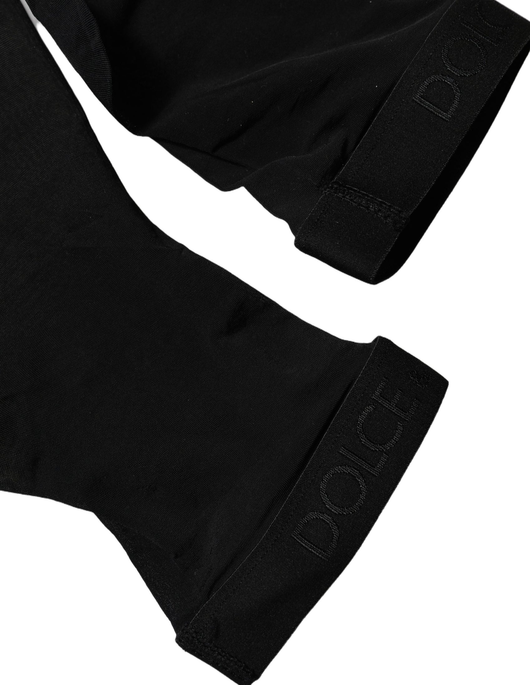 Dolce & Gabbana Black Sheer Nylon Thigh High Stockings Socks
