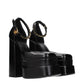 Versace Black Leather Platform Pumps
