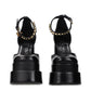 Versace Black Leather Platform Pumps