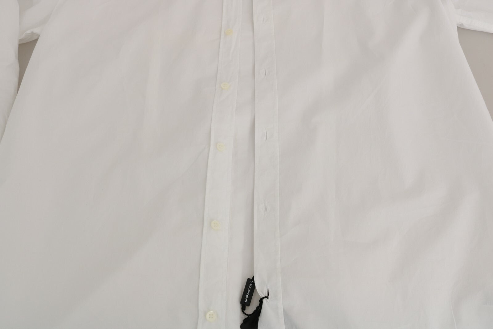Dolce & Gabbana White 100% Cotton GOLD Slim Dress Shirt