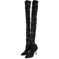 Dolce & Gabbana Black Taormina Lace Socks Boots Pumps Shoes