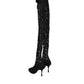 Dolce & Gabbana Black Taormina Lace Socks Boots Pumps Shoes
