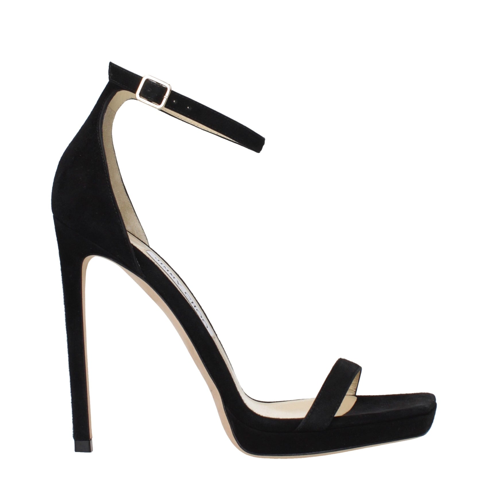 Jimmy Choo Black Leather Stiletto Heel Sandals