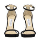 Jimmy Choo Black Leather Stiletto Heel Sandals