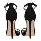 Jimmy Choo Black Leather Stiletto Heel Sandals