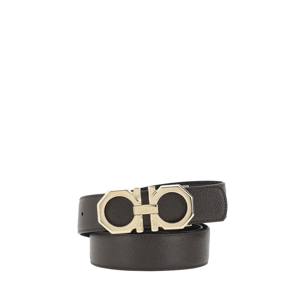 Ferragamo Black Calf Leather Bos Taurus Belt