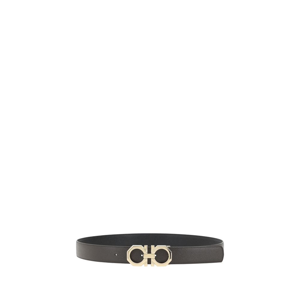 Ferragamo Black Calf Leather Bos Taurus Belt