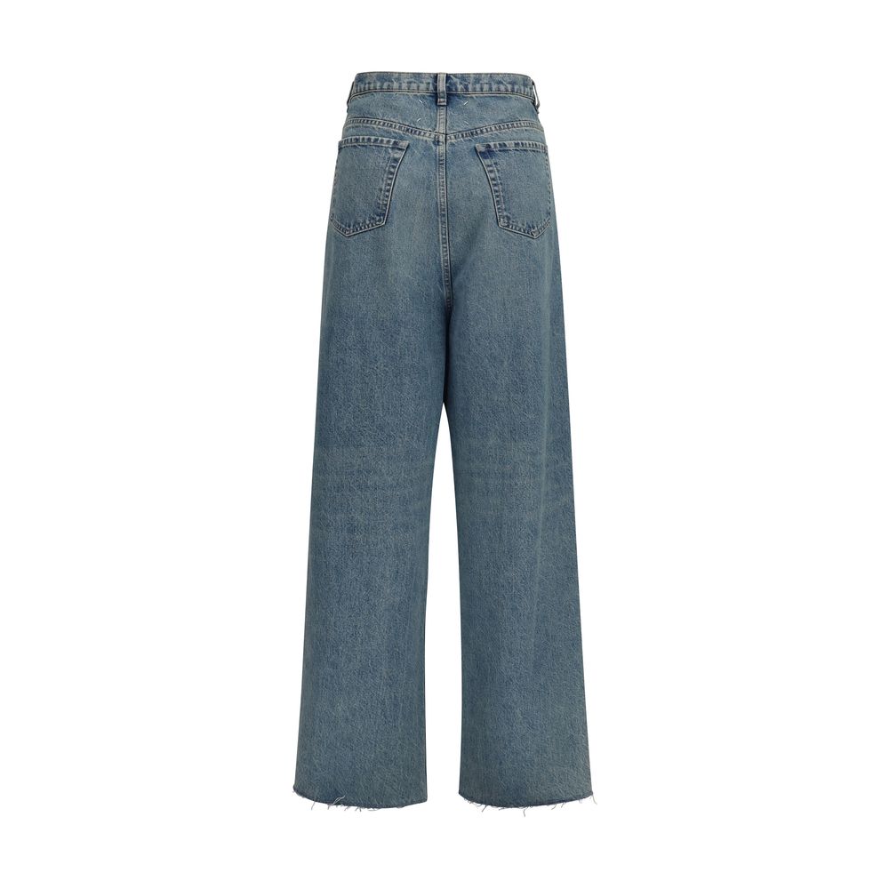 Maison Margiela Blue Cotton High-Waisted Jean