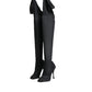 Dolce & Gabbana Black Stretch Socks Knee High Boots Shoes