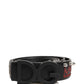 Dolce & Gabbana Black Leather Prince Crown Logo Buckle Belt