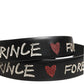Dolce & Gabbana Black Leather Prince Crown Logo Buckle Belt