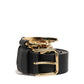 Dolce & Gabbana Black Calf Leather Gold Metal Buckle Men Belt
