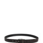 Dolce & Gabbana Brown Calf Leather Vintage Style Silver Buckle Belt