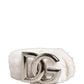 Dolce & Gabbana White Fleece Silver DG Logo Metal Buckle Belt