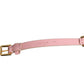 Dolce & Gabbana Pink Leather Crystal Chain Embellished Belt