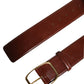 Dolce & Gabbana Brown Calfskin Leather Gold Metal Buckle Belt