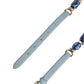 Dolce & Gabbana Blue Leather Crystal Chain Embellished Belt