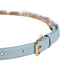 Dolce & Gabbana Blue Leather Crystal Chain Embellished Belt
