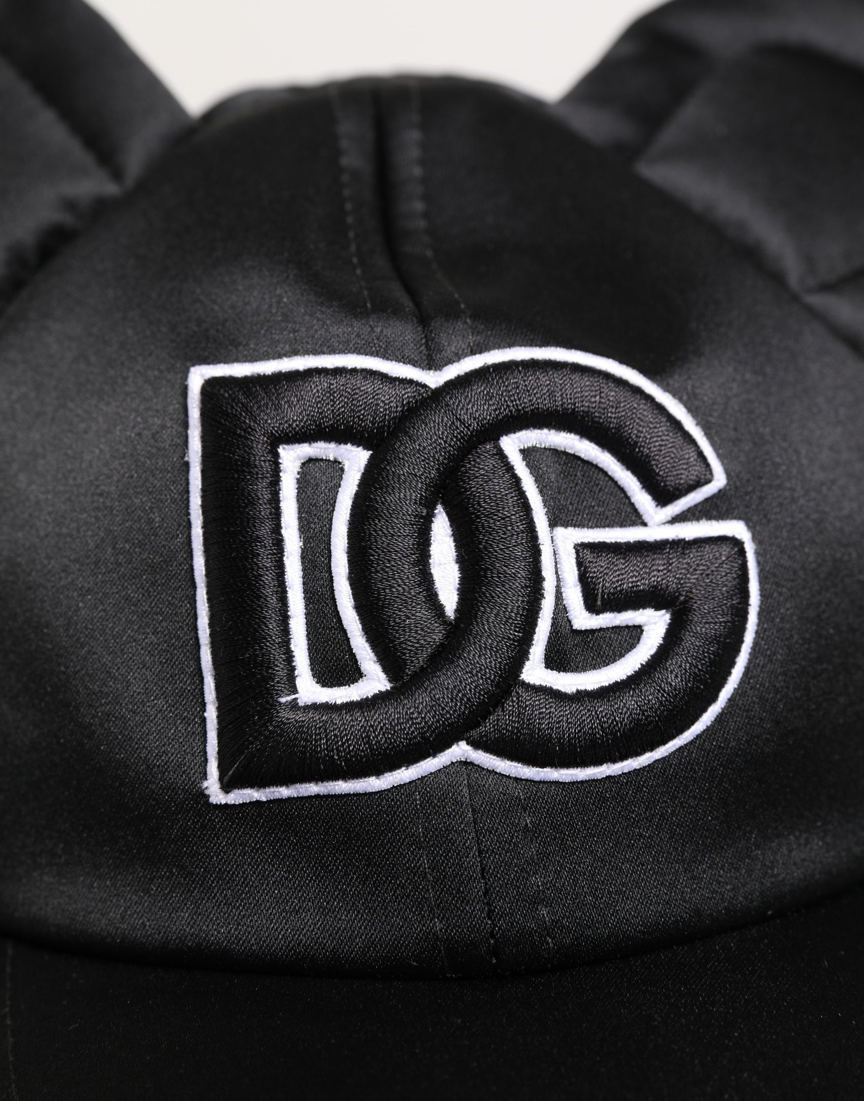 Dolce & Gabbana Men Black Velvet Animal Ears Baseball Cap Hat