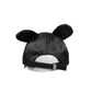 Dolce & Gabbana Men Black Velvet Animal Ears Baseball Cap Hat