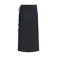 Calvin Klein Black Viscose Long Skirt