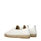 Jimmy Choo White Leather Espadrilles
