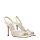 Jimmy Choo White Fabric Stiletto Heel Sandals