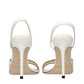 Jimmy Choo White Fabric Stiletto Heel Sandals