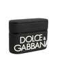 Dolce & Gabbana Case Black PVC Embossed Logo Flip Holder Women Airpods