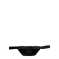 Dolce & Gabbana Black Nylon Brass Plate Bumbag Waist Fanny Pack Men Bag