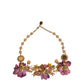 Dolce & Gabbana Gold Brass Mix Fiori Flowers Crystal Chain Necklace