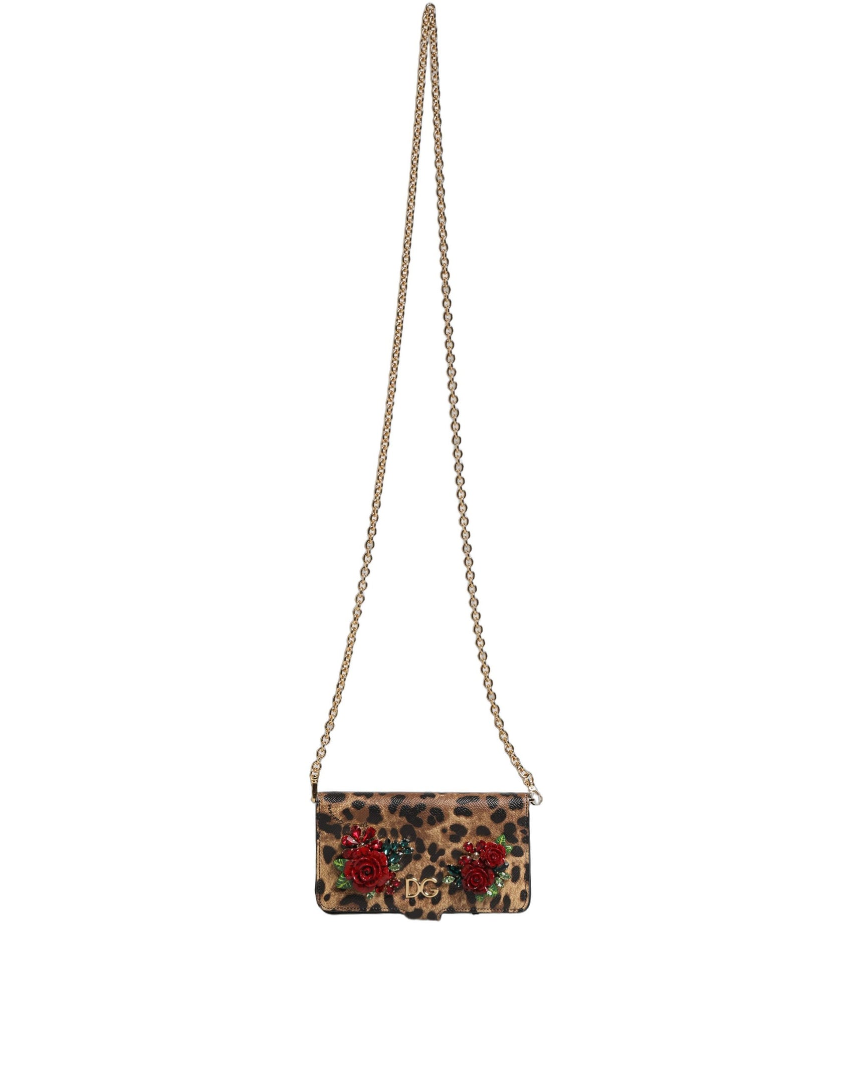 Dolce & Gabbana Flip Cover Brown Leopard Crystal iPhone X - XS Case