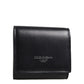 Dolce & Gabbana Black Calfskin Leather Logo Print Bifold CoinPurse Wallet