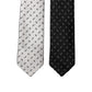 Dolce & Gabbana White Black Patterned Silk Adjustable Men Necktie Tie