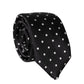 Dolce & Gabbana Black White Polka Dots Silk Adjustable Men Necktie Tie