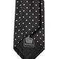 Dolce & Gabbana Black White Polka Dots Silk Adjustable Men Necktie Tie
