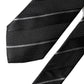 Dolce & Gabbana Black White Stripes 100% Silk Adjustable Men Necktie Tie