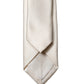 Dolce & Gabbana Off White Solid 100% Silk Adjustable Men Tied Necktie Tie