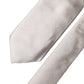 Dolce & Gabbana Light Gray Silk Satin Wide Adjustable Men Necktie Tie