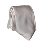 Dolce & Gabbana Light Gray Silk Satin Wide Adjustable Men Necktie Tie