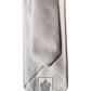 Dolce & Gabbana Light Gray Silk Satin Wide Adjustable Men Necktie Tie