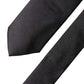 Dolce & Gabbana Black Solid 100% Silk Adjustable Men Tied Necktie Tie