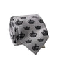 Dolce & Gabbana Gray Crown Fantasy Silk Adjustable Men Tied Necktie Tie