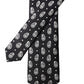 Dolce & Gabbana Black Paisley 100% Silk Adjustable Men Tied Necktie Tie