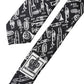 Dolce & Gabbana Black Trumpet Print Silk Adjustable Men Tied Necktie Tie