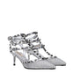 Valentino Garavani Gray Leather Stiletto Heel Sandals