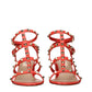 Valentino Garavani Orange Leather Platform Sandals